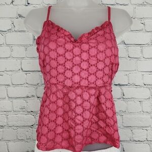 NWT Sim & Sam Size S Honeysuckle Eyelet Lined Top